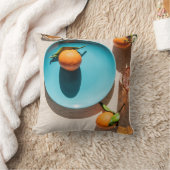 Orange fruit on plate クッション (ブランケット)
