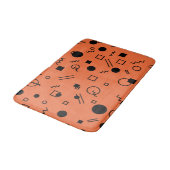 Orange, fun, trendy, geometric Memphis graphic バスマット (アングル)