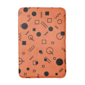 Orange, fun, trendy, geometric Memphis graphic バスマット (正面縦)