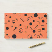 Orange, fun, trendy, geometric Memphis graphic ポストイット (デスク)