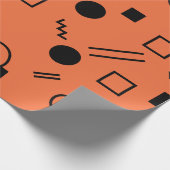 Orange, fun, trendy, geometric Memphis graphic ラッピングペーパー (角)