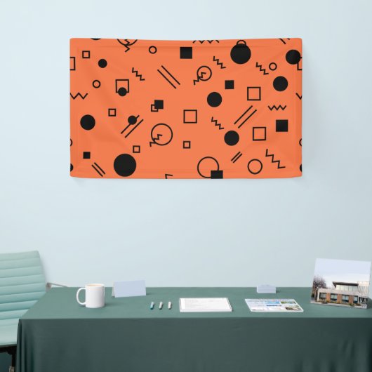 Orange, fun, trendy, geometric Memphis graphic 横断幕 (トレードショー)