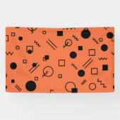 Orange, fun, trendy, geometric Memphis graphic 横断幕 (横)