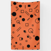 Orange, fun, trendy, geometric Memphis graphic 横断幕 (縦)