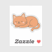 Orange Ginger Cat – Adorable Sleeping Cartoon シール (シート)