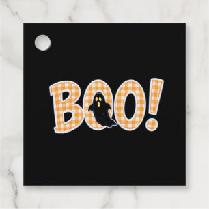 Orange Gingham BOO Ghost フェイバータグ