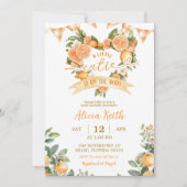 Orange Gingham Cutie Heart Baby Shower 招待状 (正面)