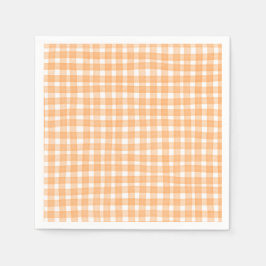 Orange Gingham Fall スタンダードカクテルナプキン