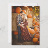 Orange Gingham Hand Drawn Fall in Love Baby Shower 招待状 (裏面)