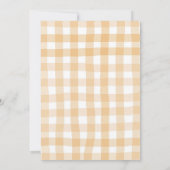 Orange Gingham Plaid Bee Birthday Invitation 招待状 (裏面)