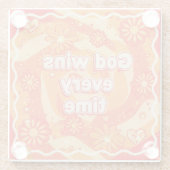 orange God wins everytime christian faith ガラスコースター (裏面)