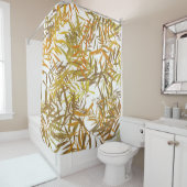 Orange Gold and Bronze Willow Leaves シャワーカーテン (インサイチュ)