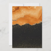 Orange Gold Glitter  Watercolor 招待状 (裏面)
