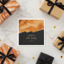 Orange Gold Glitter  Watercolor Marble