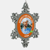 Orange Golfer Photo High School Golf Team スノーフレークピューターオーナメント (左)