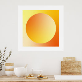 Orange Gradient Circle Vignette Abstract Design ポスター
