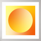 Orange Gradient Circle Vignette Abstract Design ポスター (正面)