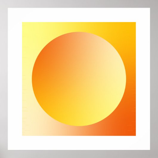 Orange Gradient Circle Vignette Abstract Design ポスター (正面)