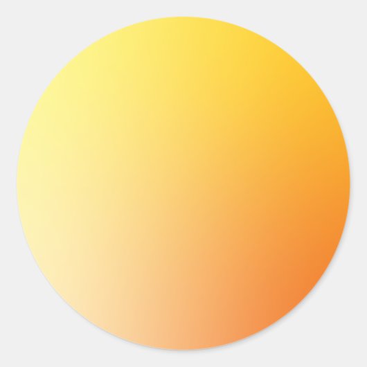 Orange Gradient Circle Vignette Abstract Design ラウンドシール (正面)