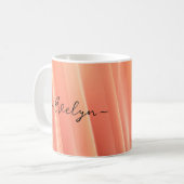 Orange gradient dynamic lines Elegant Name コーヒーマグカップ (正面左)