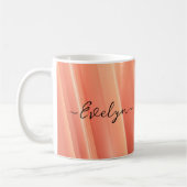 Orange gradient dynamic lines Elegant Name コーヒーマグカップ (左)
