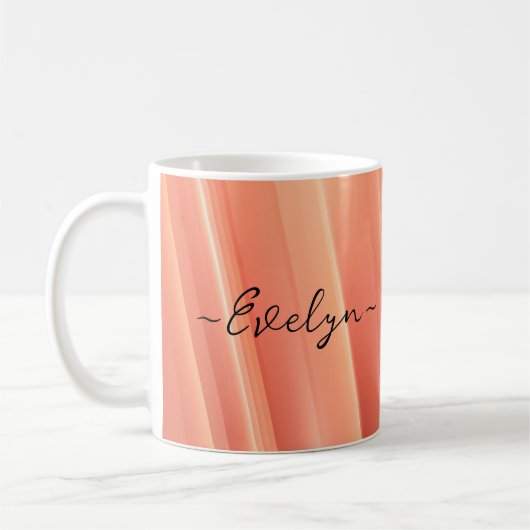 Orange gradient dynamic lines Elegant Name コーヒーマグカップ (左)