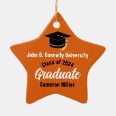 Orange Graduate Custom 2023 Graduation Star セラミックオーナメント (正面)