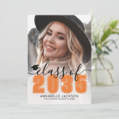 Orange Graduate Photo Graduation 案内状 (スタンド正面)