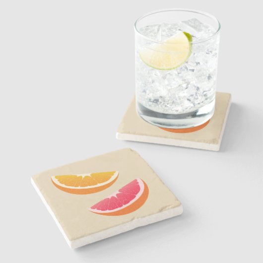 Orange & Grapefruit Citrus Stone Coaster ストーンコースター (横)