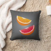 Orange & Grapefruit Citrus Throw Pillow クッション (ブランケット)
