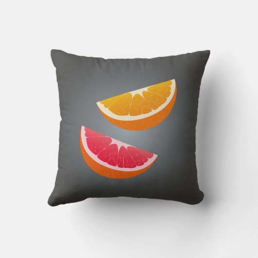 Orange & Grapefruit Citrus Throw Pillow クッション (裏面)