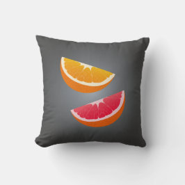 Orange & Grapefruit Citrus Throw Pillow クッション
