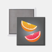 Orange & Grapefruit Slice Refrigerator Magnet マグネット (正面/裏面)