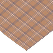 Orange Gray Plaid Classic Pattern Table Runner ショートテーブルランナー (コーナー)