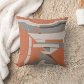 Orange Gray Taupe Mediterranean Geometric Abstract クッション (ブランケット)