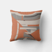 Orange Gray Taupe Mediterranean Geometric Abstract クッション (裏面)