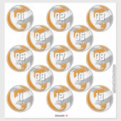 orange gray volleyball team stickers 13 athletes シール (シート)