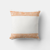 Orange Grecian Frieze Pattern クッション (正面)
