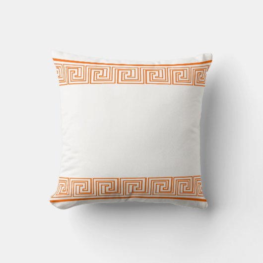 Orange Grecian Frieze Pattern クッション (正面)