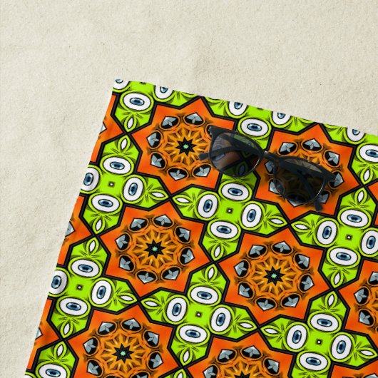 Orange, green and blue patterned  ビーチタオル (インサイチュ)