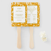  Orange Green Floral Wedding ハンドファン (正面&裏面)