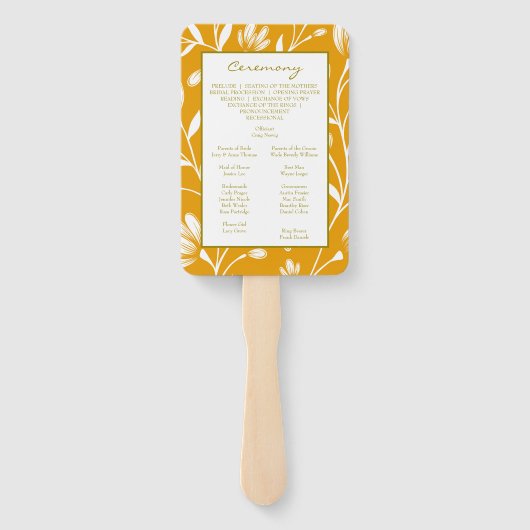  Orange Green Floral Wedding ハンドファン (裏面)