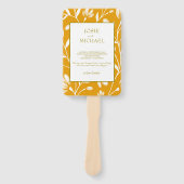  Orange Green Floral Wedding ハンドファン (正面)