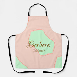 Orange green pastel boho add name place rustic ele エプロン