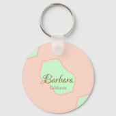 Orange green pastel boho add name place rustic ele キーホルダー (裏面)