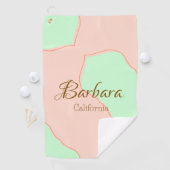 Orange green pastel boho add name place rustic ele ゴルフタオル (インサイチュ)