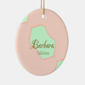 Orange green pastel boho add name place rustic ele セラミックオーナメント (右)