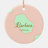 Orange green pastel boho add name place rustic ele セラミックオーナメント (裏面)