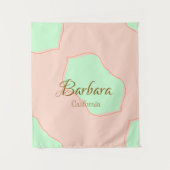 Orange green pastel boho add name place rustic ele タペストリー (正面)