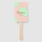 Orange green pastel boho add name place rustic ele ハンドファン (裏面)